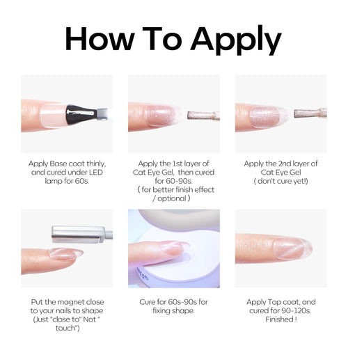 Esmaltes semipermanentes ojo de gato + imán - pack 6 unidades