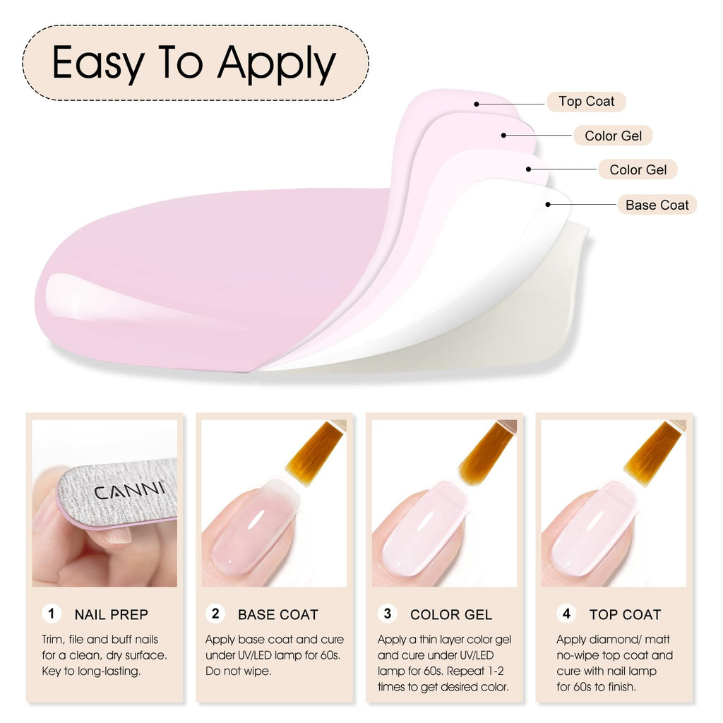 CANNI Esmalte en gel semipermanente transparente   Color: 9166