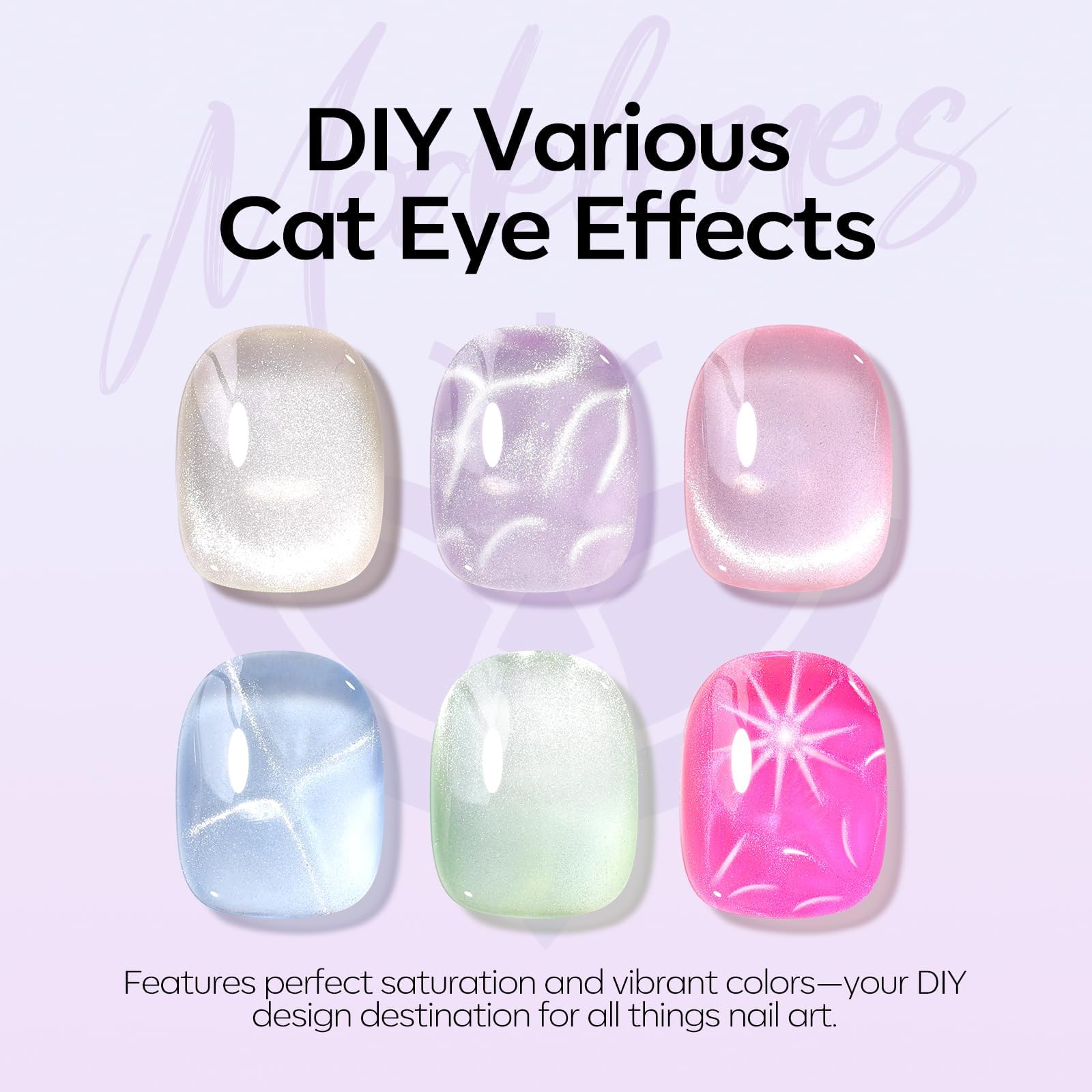 Esmaltes semipermanentes ojo de gato + imán - pack 6 unidades