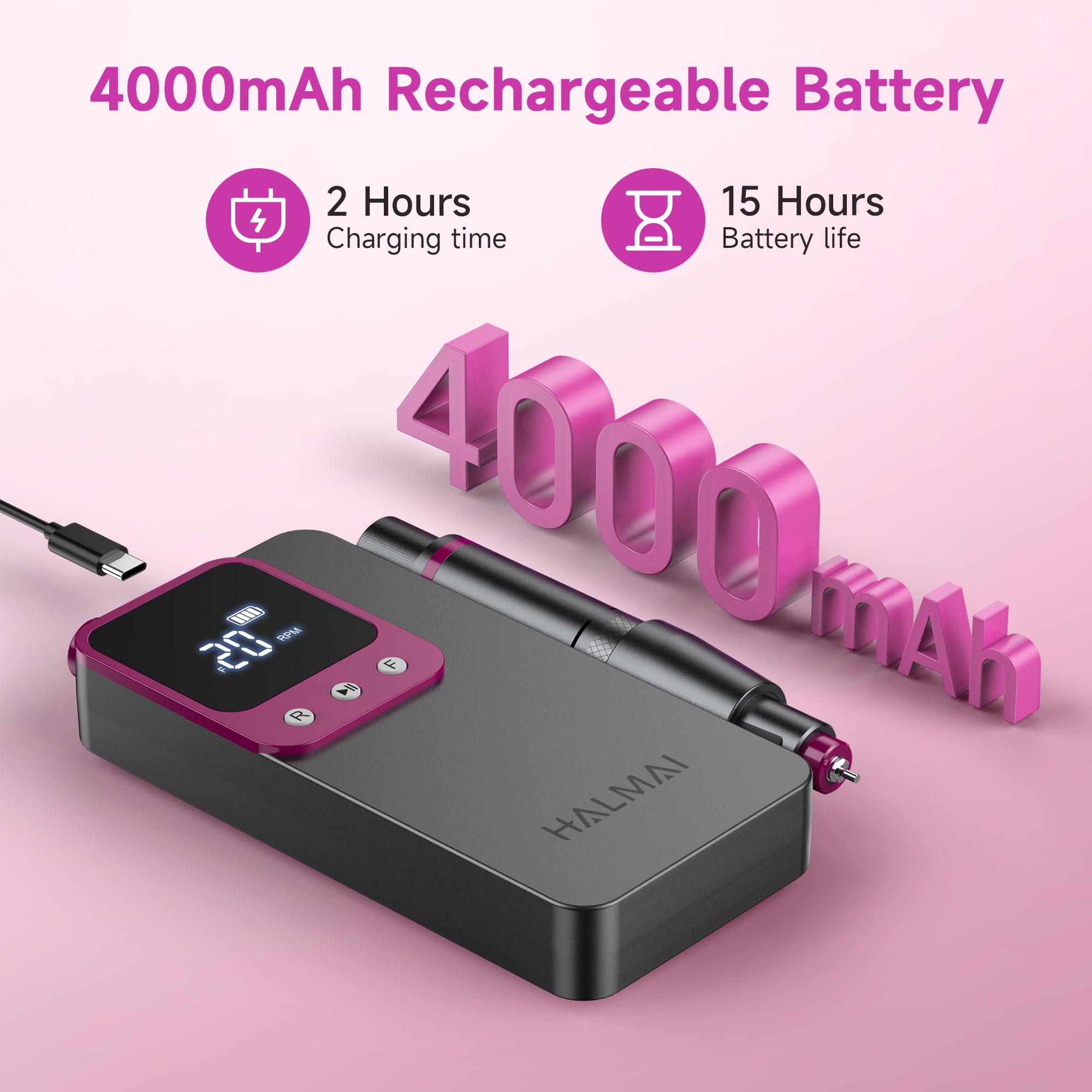 Torno Portátil para Uñas Profesional HALMAI