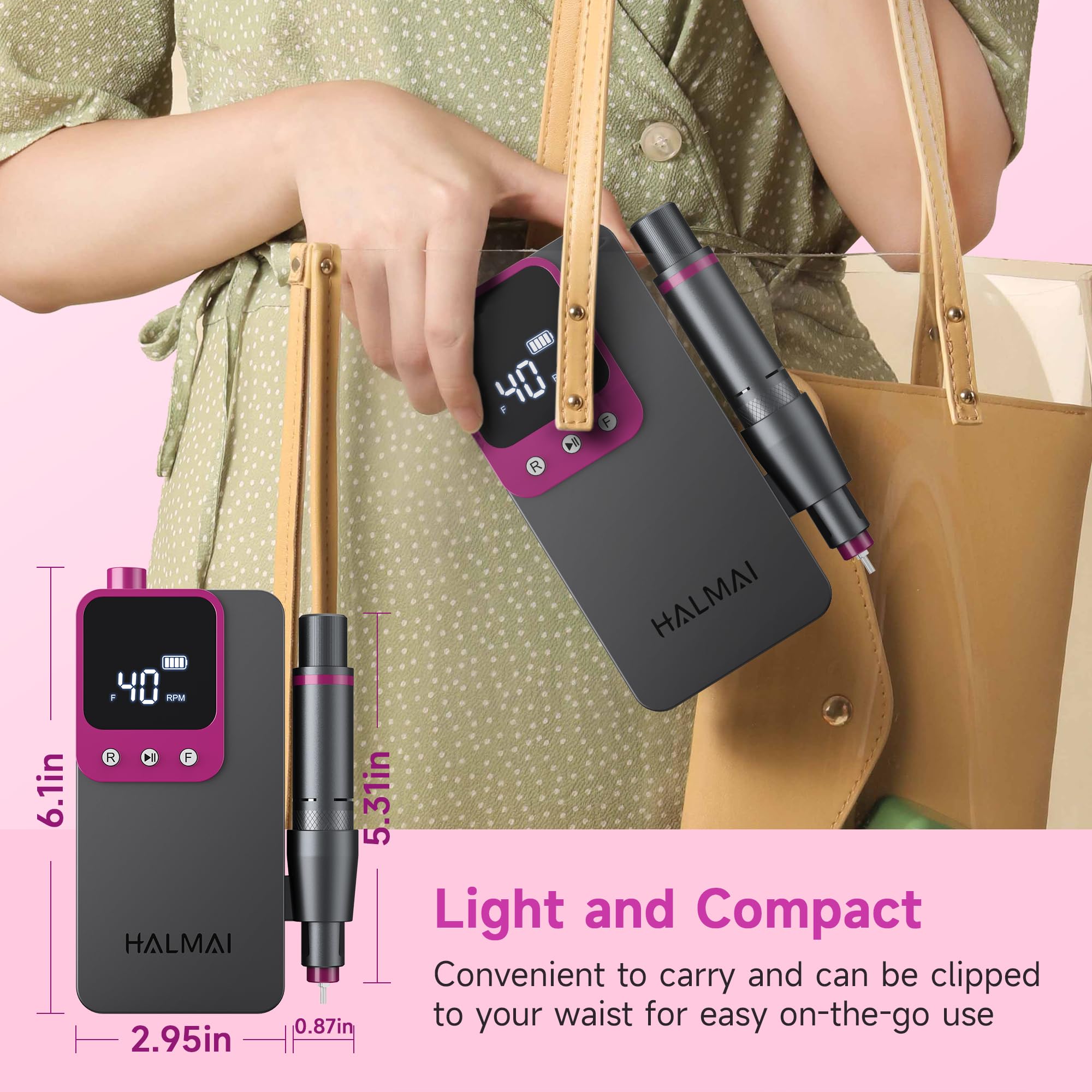 Torno Portátil para Uñas Profesional HALMAI